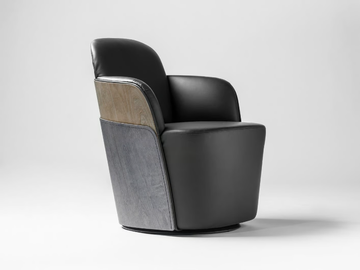 LITTLE COUTURE - Swivel easy chair with armrests by BD Barcelona Design - view 2